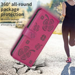 Étui de téléphone en cuir gaufré à quatre feuilles, Pour iPhone 11 Pro, Pour iPhone X / XS, Pour iPhone XR, Pour iPhone XS Max, Pour iPhone 7 Plus / 8 Plus