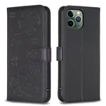 Étui de téléphone en cuir gaufré à quatre feuilles, Pour iPhone 11 Pro, Pour iPhone X / XS, Pour iPhone XR, Pour iPhone XS Max, Pour iPhone 7 Plus / 8 Plus