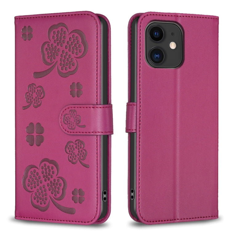 Étui de téléphone en cuir gaufré trèfle à quatre feuilles, Pour iPhone 7 / 8 / SE 2022, Pour iPhone 13 Pro Max, Pour iPhone 13 Pro, Pour iPhone 13, Pour iPhone 12 / 12 Pro, Pour iPhone 12 Pro Max, Pour iPhone 11 Pro Max, Pour iPhone 11