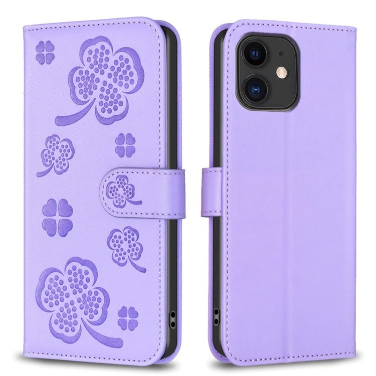 Étui de téléphone en cuir gaufré trèfle à quatre feuilles, Pour iPhone 7 / 8 / SE 2022, Pour iPhone 13 Pro Max, Pour iPhone 13 Pro, Pour iPhone 13, Pour iPhone 12 / 12 Pro, Pour iPhone 12 Pro Max, Pour iPhone 11 Pro Max, Pour iPhone 11