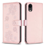 Étui de téléphone en cuir gaufré à quatre feuilles, Pour iPhone 11 Pro, Pour iPhone X / XS, Pour iPhone XR, Pour iPhone XS Max, Pour iPhone 7 Plus / 8 Plus