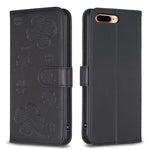 Étui de téléphone en cuir gaufré à quatre feuilles, Pour iPhone 11 Pro, Pour iPhone X / XS, Pour iPhone XR, Pour iPhone XS Max, Pour iPhone 7 Plus / 8 Plus