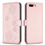 Étui de téléphone en cuir gaufré à quatre feuilles, Pour iPhone 11 Pro, Pour iPhone X / XS, Pour iPhone XR, Pour iPhone XS Max, Pour iPhone 7 Plus / 8 Plus