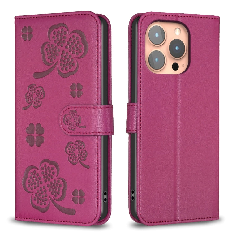 Coque de téléphone en cuir gaufré trèfle à quatre feuilles, pour iPhone 17 Pro Max, pour iPhone 17 Pro, pour iPhone 17, pour iPhone Air, pour iPhone 16 Pro Max, pour iPhone 16 Pro, pour iPhone 16 Plus, pour iPhone 16