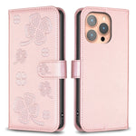 Coque de téléphone en cuir gaufré trèfle à quatre feuilles, pour iPhone 17 Pro Max, pour iPhone 17 Pro, pour iPhone 17, pour iPhone Air, pour iPhone 16 Pro Max, pour iPhone 16 Pro, pour iPhone 16 Plus, pour iPhone 16