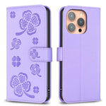 Coque de téléphone en cuir gaufré trèfle à quatre feuilles, pour iPhone 17 Pro Max, pour iPhone 17 Pro, pour iPhone 17, pour iPhone Air, pour iPhone 16 Pro Max, pour iPhone 16 Pro, pour iPhone 16 Plus, pour iPhone 16