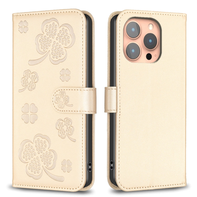 Coque de téléphone en cuir gaufré trèfle à quatre feuilles, pour iPhone 17 Pro Max, pour iPhone 17 Pro, pour iPhone 17, pour iPhone Air, pour iPhone 16 Pro Max, pour iPhone 16 Pro, pour iPhone 16 Plus, pour iPhone 16