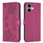 Coque de téléphone en cuir gaufré trèfle à quatre feuilles, pour iPhone 17 Pro Max, pour iPhone 17 Pro, pour iPhone 17, pour iPhone Air, pour iPhone 16 Pro Max, pour iPhone 16 Pro, pour iPhone 16 Plus, pour iPhone 16