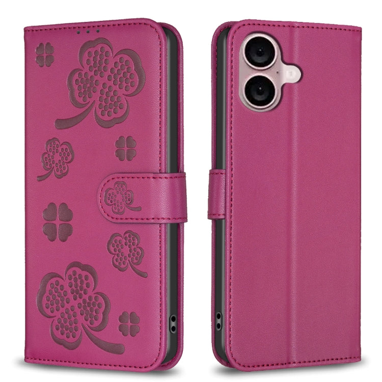 Coque de téléphone en cuir gaufré trèfle à quatre feuilles, pour iPhone 17 Pro Max, pour iPhone 17 Pro, pour iPhone 17, pour iPhone Air, pour iPhone 16 Pro Max, pour iPhone 16 Pro, pour iPhone 16 Plus, pour iPhone 16