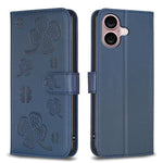 Coque de téléphone en cuir gaufré trèfle à quatre feuilles, pour iPhone 17 Pro Max, pour iPhone 17 Pro, pour iPhone 17, pour iPhone Air, pour iPhone 16 Pro Max, pour iPhone 16 Pro, pour iPhone 16 Plus, pour iPhone 16