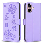 Coque de téléphone en cuir gaufré trèfle à quatre feuilles, pour iPhone 17 Pro Max, pour iPhone 17 Pro, pour iPhone 17, pour iPhone Air, pour iPhone 16 Pro Max, pour iPhone 16 Pro, pour iPhone 16 Plus, pour iPhone 16