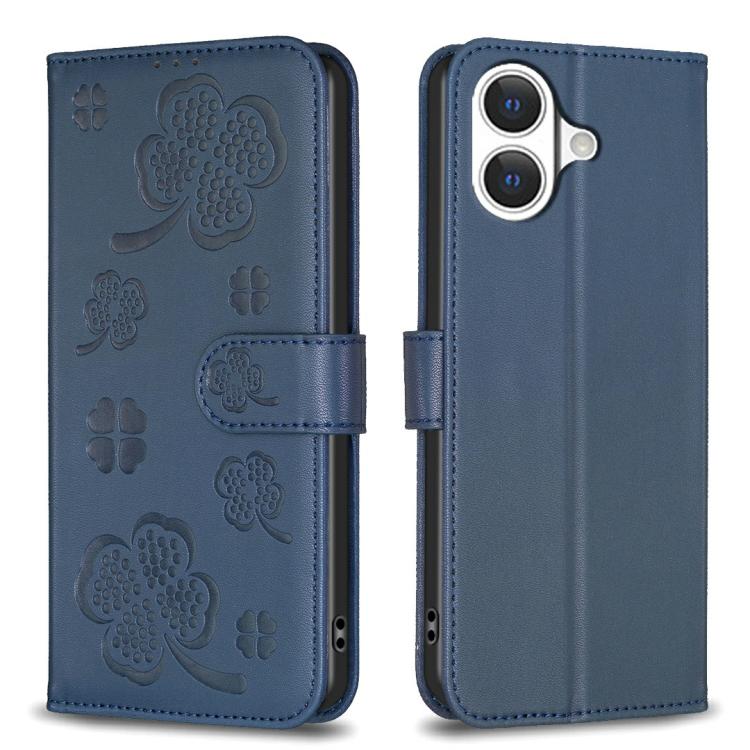 Coque de téléphone en cuir gaufré trèfle à quatre feuilles, pour iPhone 17 Pro Max, pour iPhone 17 Pro, pour iPhone 17, pour iPhone Air, pour iPhone 16 Pro Max, pour iPhone 16 Pro, pour iPhone 16 Plus, pour iPhone 16