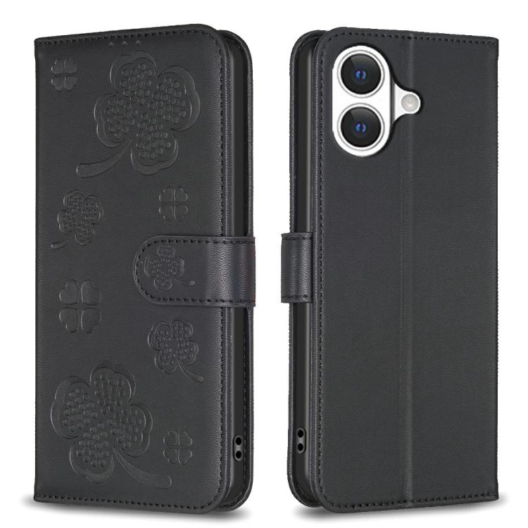 Coque de téléphone en cuir gaufré trèfle à quatre feuilles, pour iPhone 17 Pro Max, pour iPhone 17 Pro, pour iPhone 17, pour iPhone Air, pour iPhone 16 Pro Max, pour iPhone 16 Pro, pour iPhone 16 Plus, pour iPhone 16