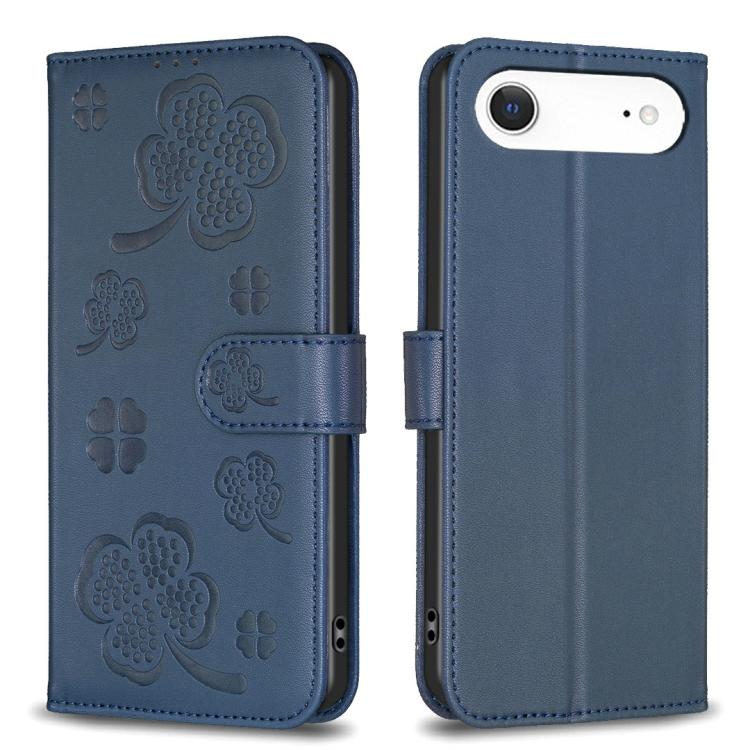 Coque de téléphone en cuir gaufré trèfle à quatre feuilles, pour iPhone 17 Pro Max, pour iPhone 17 Pro, pour iPhone 17, pour iPhone Air, pour iPhone 16 Pro Max, pour iPhone 16 Pro, pour iPhone 16 Plus, pour iPhone 16