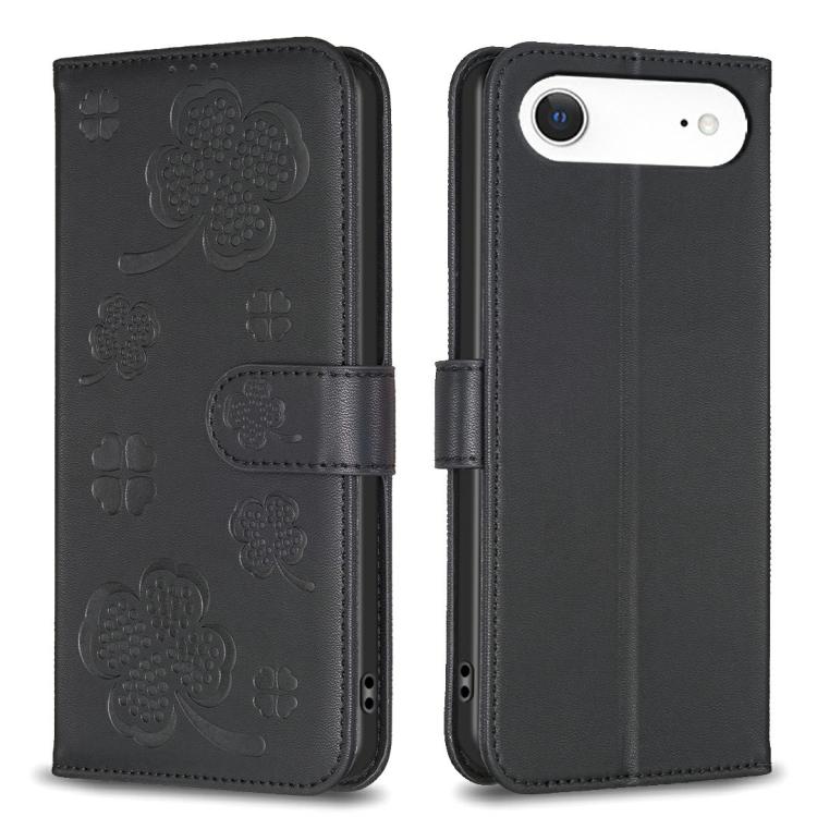 Coque de téléphone en cuir gaufré trèfle à quatre feuilles, pour iPhone 17 Pro Max, pour iPhone 17 Pro, pour iPhone 17, pour iPhone Air, pour iPhone 16 Pro Max, pour iPhone 16 Pro, pour iPhone 16 Plus, pour iPhone 16