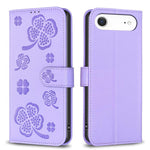 Coque de téléphone en cuir gaufré trèfle à quatre feuilles, pour iPhone 17 Pro Max, pour iPhone 17 Pro, pour iPhone 17, pour iPhone Air, pour iPhone 16 Pro Max, pour iPhone 16 Pro, pour iPhone 16 Plus, pour iPhone 16