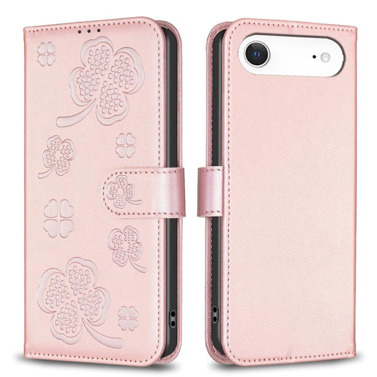 Coque de téléphone en cuir gaufré trèfle à quatre feuilles, pour iPhone 17 Pro Max, pour iPhone 17 Pro, pour iPhone 17, pour iPhone Air, pour iPhone 16 Pro Max, pour iPhone 16 Pro, pour iPhone 16 Plus, pour iPhone 16