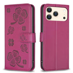 Coque de téléphone en cuir gaufré trèfle à quatre feuilles, pour iPhone 17 Pro Max, pour iPhone 17 Pro, pour iPhone 17, pour iPhone Air, pour iPhone 16 Pro Max, pour iPhone 16 Pro, pour iPhone 16 Plus, pour iPhone 16