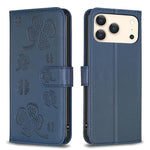 Coque de téléphone en cuir gaufré trèfle à quatre feuilles, pour iPhone 17 Pro Max, pour iPhone 17 Pro, pour iPhone 17, pour iPhone Air, pour iPhone 16 Pro Max, pour iPhone 16 Pro, pour iPhone 16 Plus, pour iPhone 16