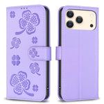 Coque de téléphone en cuir gaufré trèfle à quatre feuilles, pour iPhone 17 Pro Max, pour iPhone 17 Pro, pour iPhone 17, pour iPhone Air, pour iPhone 16 Pro Max, pour iPhone 16 Pro, pour iPhone 16 Plus, pour iPhone 16