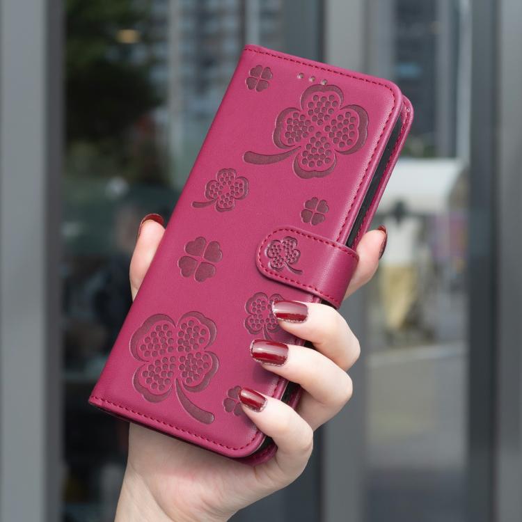 Coque de téléphone en cuir gaufré trèfle à quatre feuilles, pour iPhone 17 Pro Max, pour iPhone 17 Pro, pour iPhone 17, pour iPhone Air, pour iPhone 16 Pro Max, pour iPhone 16 Pro, pour iPhone 16 Plus, pour iPhone 16