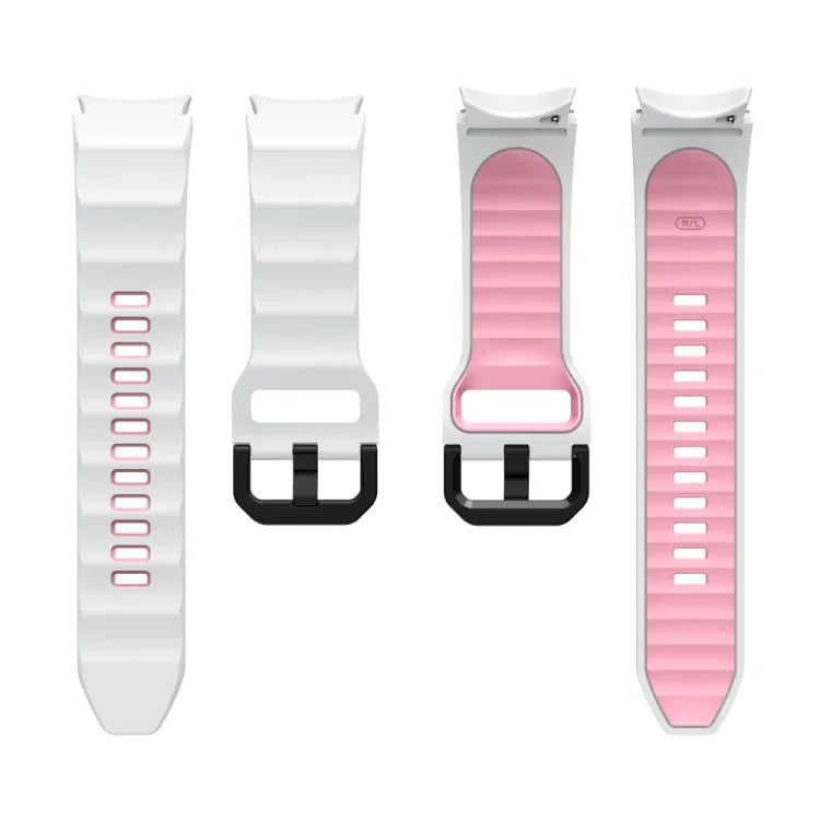 Bracelet de montre en silicone bicolore texturé ondulé, pour Samsung Galaxy Watch 6