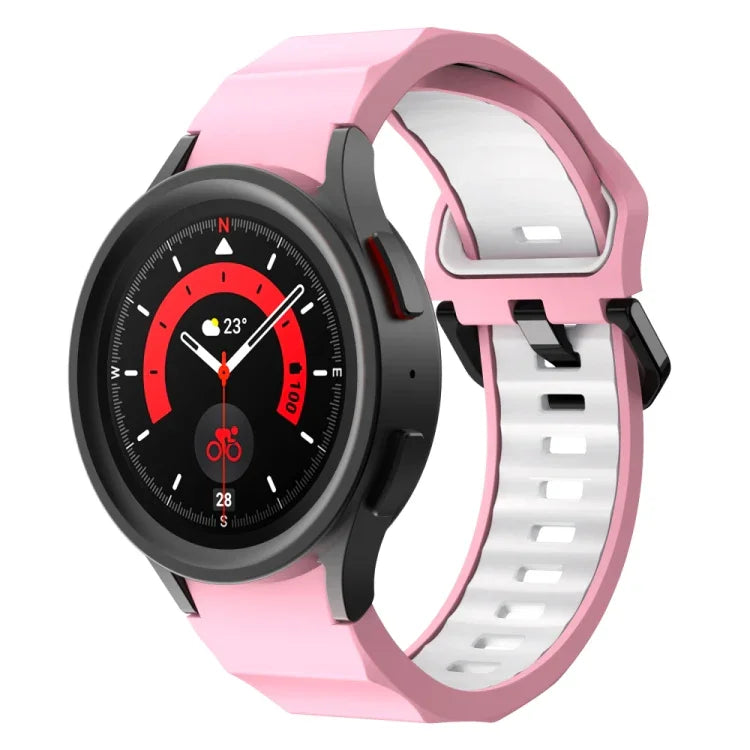 Bracelet de montre en silicone bicolore texturé ondulé, pour Samsung Galaxy Watch 6