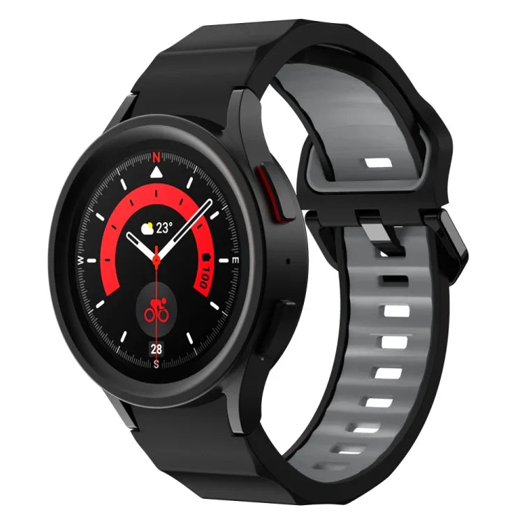 Bracelet de montre en silicone bicolore texturé ondulé, pour Samsung Galaxy Watch 6