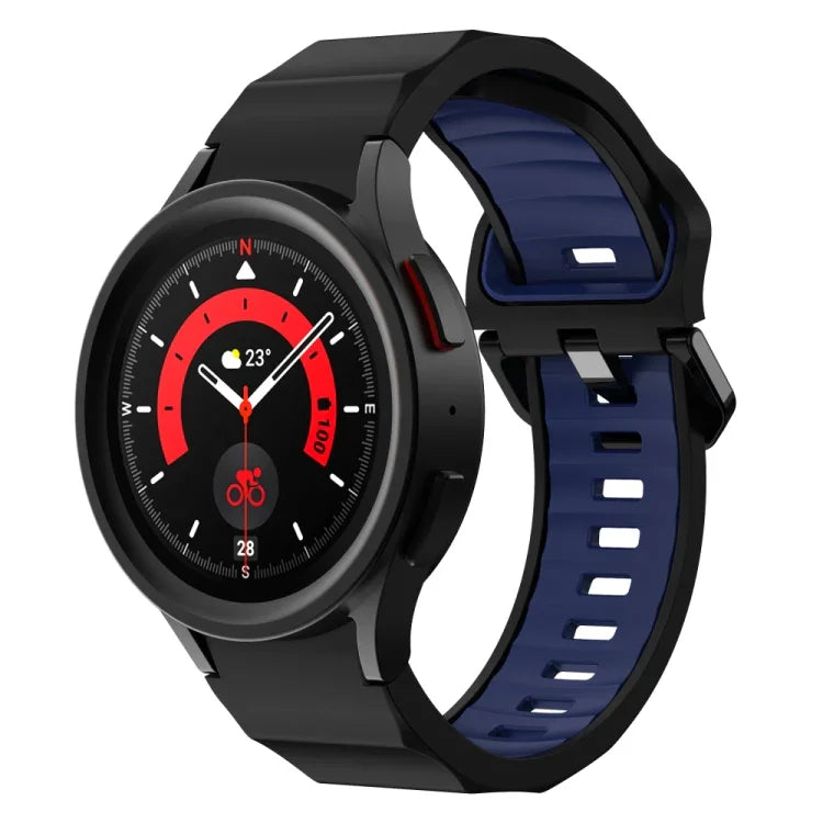 Bracelet de montre en silicone bicolore texturé ondulé, pour Samsung Galaxy Watch 6