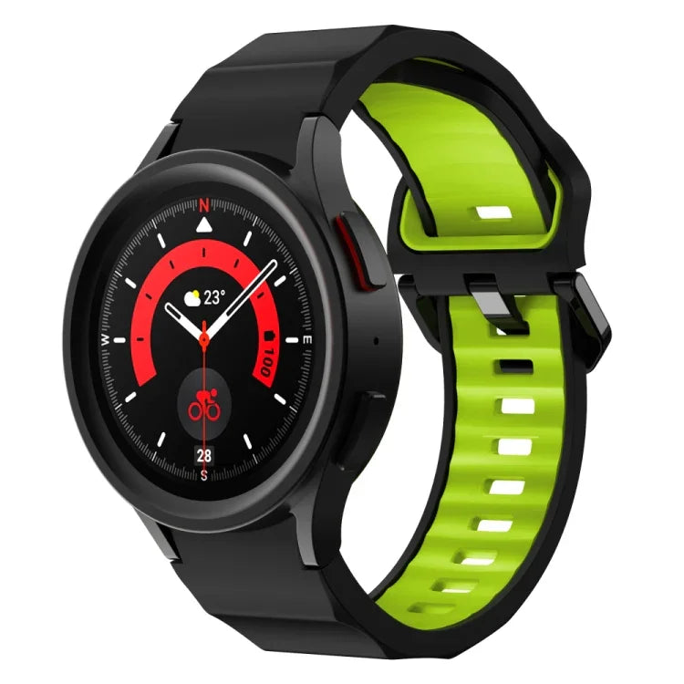 Bracelet de montre en silicone bicolore texturé ondulé, pour Samsung Galaxy Watch 6