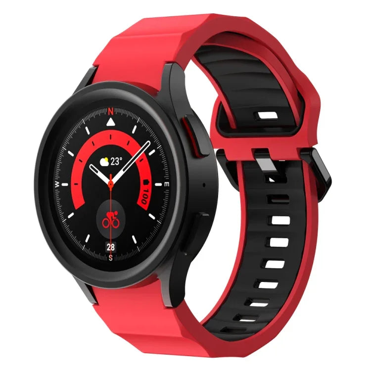Bracelet de montre en silicone bicolore texturé ondulé, pour Samsung Galaxy Watch 6