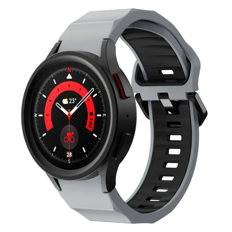 Bracelet de montre en silicone bicolore texturé ondulé, pour Samsung Galaxy Watch 6