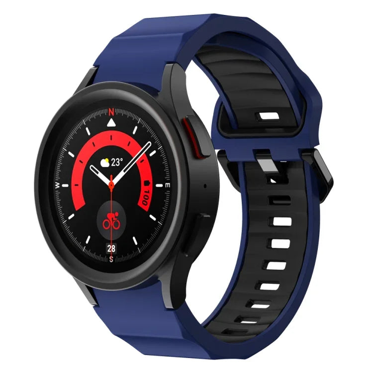 Bracelet de montre en silicone bicolore texturé ondulé, pour Samsung Galaxy Watch 6