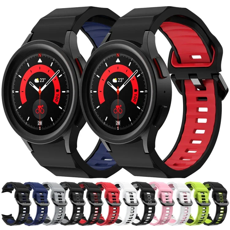 Bracelet de montre en silicone bicolore texturé ondulé, pour Samsung Galaxy Watch 6