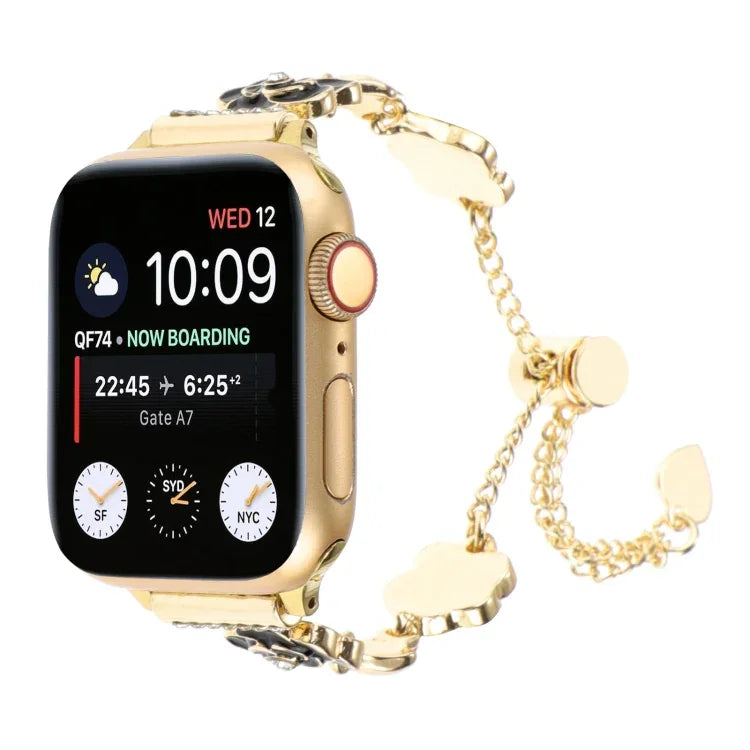 Bracelet de montre à maillons Camellia en métal, pour Apple Watch 42mm, pour Apple Watch 38mm