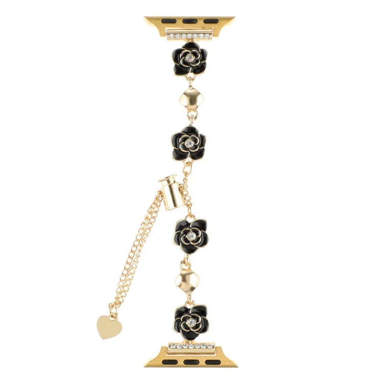 Bracelet de montre à maillons Camellia en métal, pour Apple Watch 42mm, pour Apple Watch 38mm