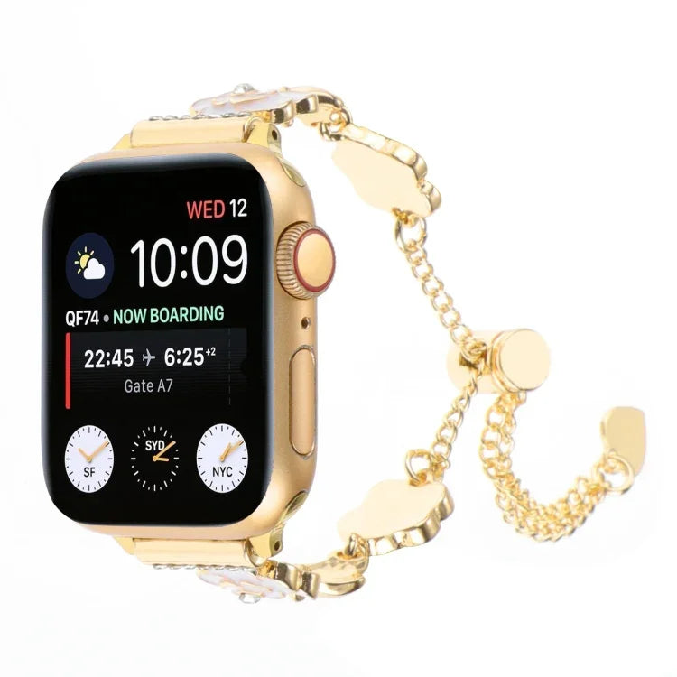 Bracelet de montre à maillons Camellia en métal, pour Apple Watch 42mm, pour Apple Watch 38mm