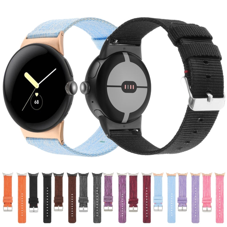 Nylon Canvas Watch Band, For Google Pixel Watch 4 / 3 / 2 / 1 41mm