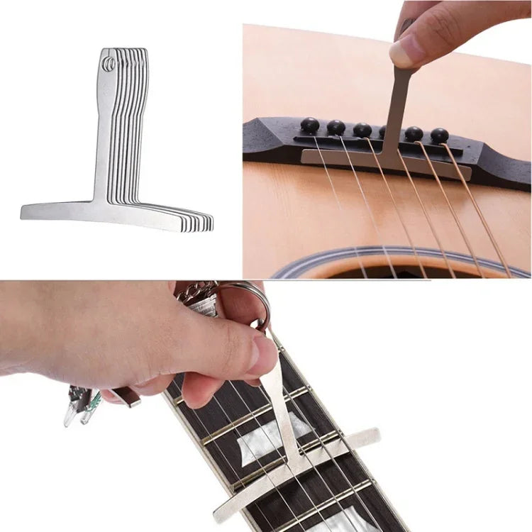 Règle en T pour guitare 9 en 1, mesure le rayon du manche et de la touche, le rayon des frettes et des cordes, pied à coulisse réglable, règle en T pour guitare 9 en 1