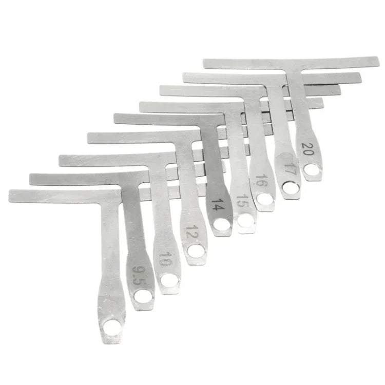 Règle en T pour guitare 9 en 1, mesure le rayon du manche et de la touche, le rayon des frettes et des cordes, pied à coulisse réglable, règle en T pour guitare 9 en 1