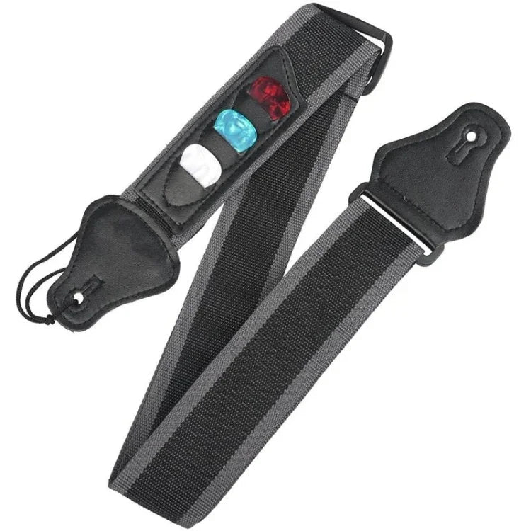 Sangle de guitare folk électro-acoustique avec 3 médiators, couleur aléatoire, sangle de guitare