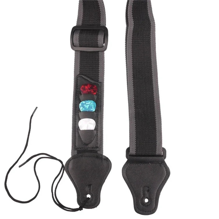 Sangle de guitare folk électro-acoustique avec 3 médiators, couleur aléatoire, sangle de guitare