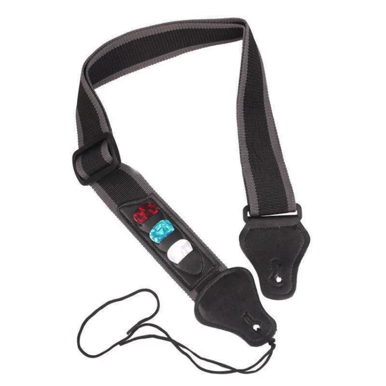 Sangle de guitare folk électro-acoustique avec 3 médiators, couleur aléatoire, sangle de guitare