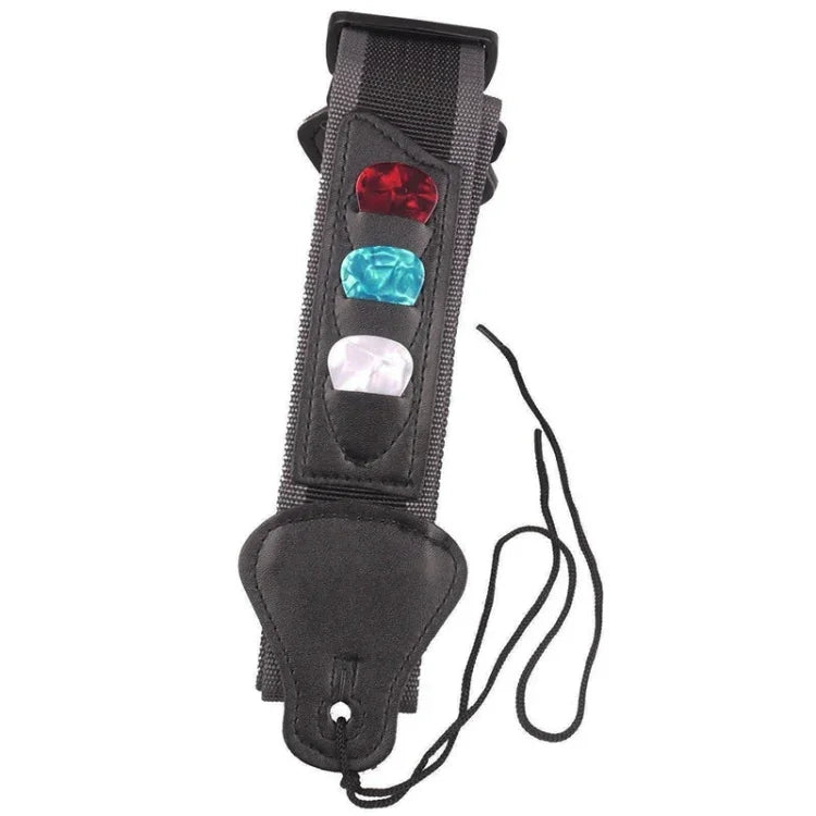 Sangle de guitare folk électro-acoustique avec 3 médiators, couleur aléatoire, sangle de guitare