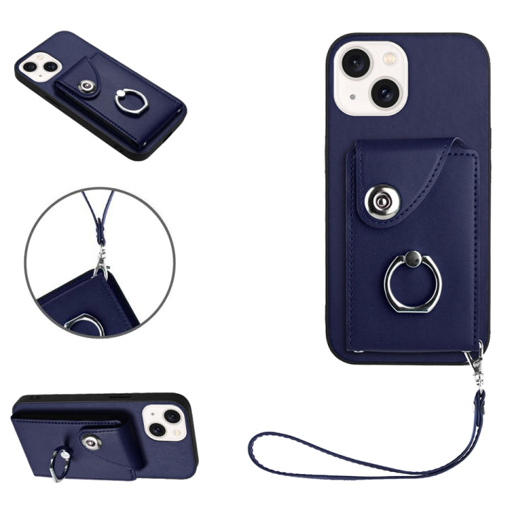 Coque de téléphone en PU avec porte-cartes et porte-anneau en forme d'orgue, avec lanière, pour iPhone 13 mini, pour iPhone 12, pour iPhone 12 Pro Max, pour iPhone 12 Pro, pour iPhone 12 mini, pour iPhone 11 Pro Max, pour iPhone 11, pour iPhone 11 Pro