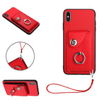Étui de téléphone en cuir PU avec lanière et porte-carte de type Organiseur, pour iPhone XS / X, pour iPhone XR, pour iPhone XS Max, pour iPhone 8 Plus / 7 Plus