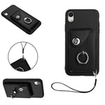 Étui de téléphone en cuir PU avec lanière et porte-carte de type Organiseur, pour iPhone XS / X, pour iPhone XR, pour iPhone XS Max, pour iPhone 8 Plus / 7 Plus