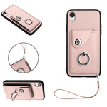 Étui de téléphone en cuir PU avec lanière et porte-carte de type Organiseur, pour iPhone XS / X, pour iPhone XR, pour iPhone XS Max, pour iPhone 8 Plus / 7 Plus