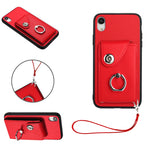 Étui de téléphone en cuir PU avec lanière et porte-carte de type Organiseur, pour iPhone XS / X, pour iPhone XR, pour iPhone XS Max, pour iPhone 8 Plus / 7 Plus