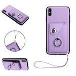 Étui de téléphone en cuir PU avec lanière et porte-carte de type Organiseur, pour iPhone XS / X, pour iPhone XR, pour iPhone XS Max, pour iPhone 8 Plus / 7 Plus